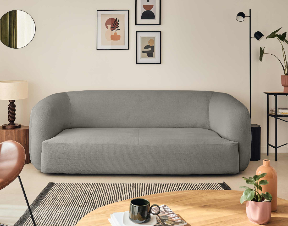 Canapé 3 places en velours Ernee