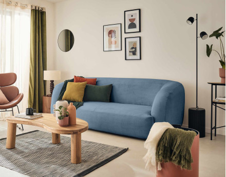 Canapé 3 places en velours Ernee