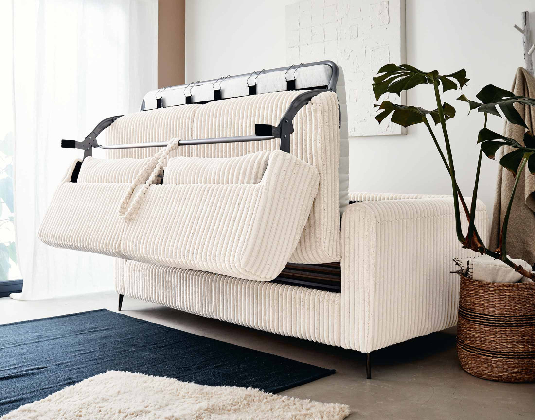 Canapé 3 places convertible express quotidien en grosses côtes Owen