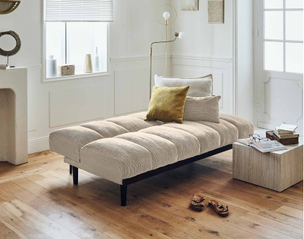 Canapé convertible clic-clac 2 places en velours côtelé Samarra