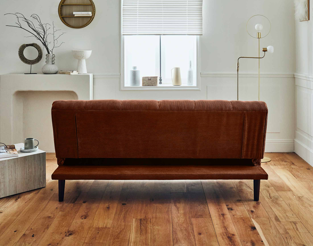 Canapé convertible clic-clac 2 places en velours côtelé Samarra