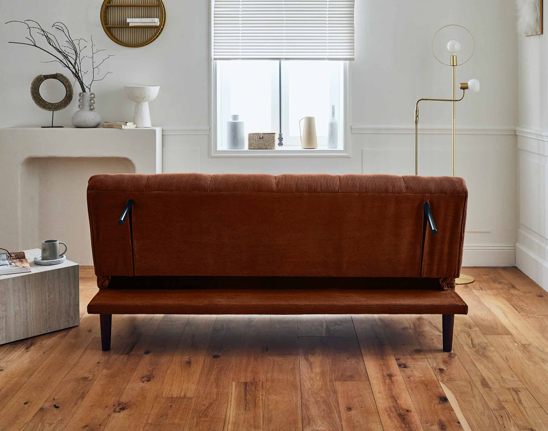 Canapé convertible clic-clac 2 places en velours côtelé Samarra