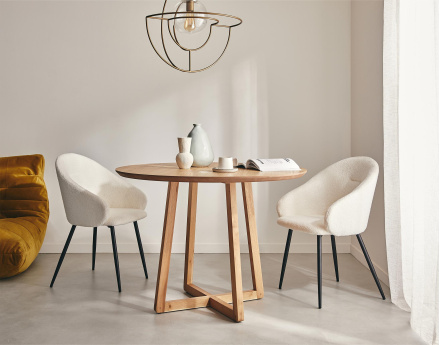 Table à manger ronde en bois 110 cm Estrella