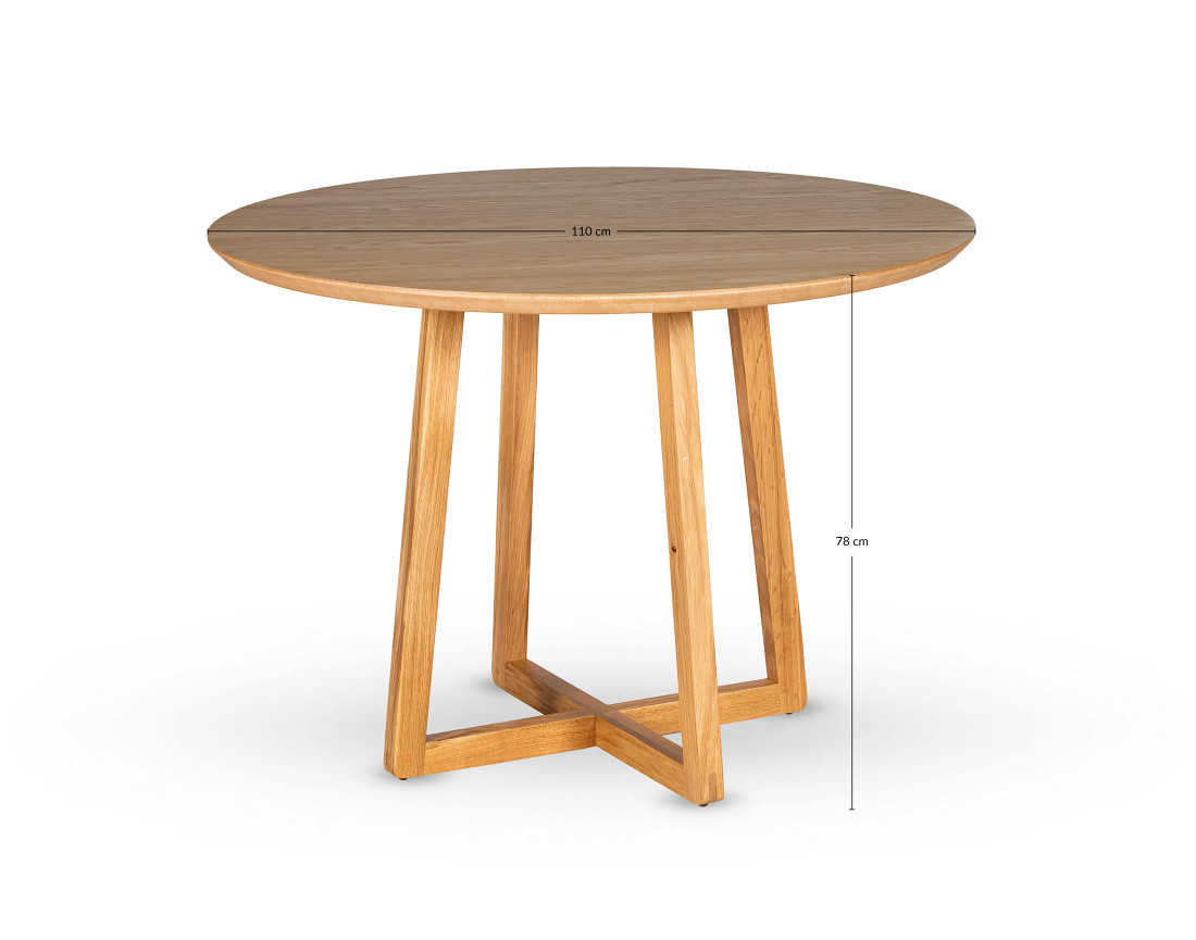 Table à manger ronde en bois 110 cm Estrella
