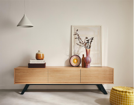 Meuble TV bois et noir 200 cm Zapallar