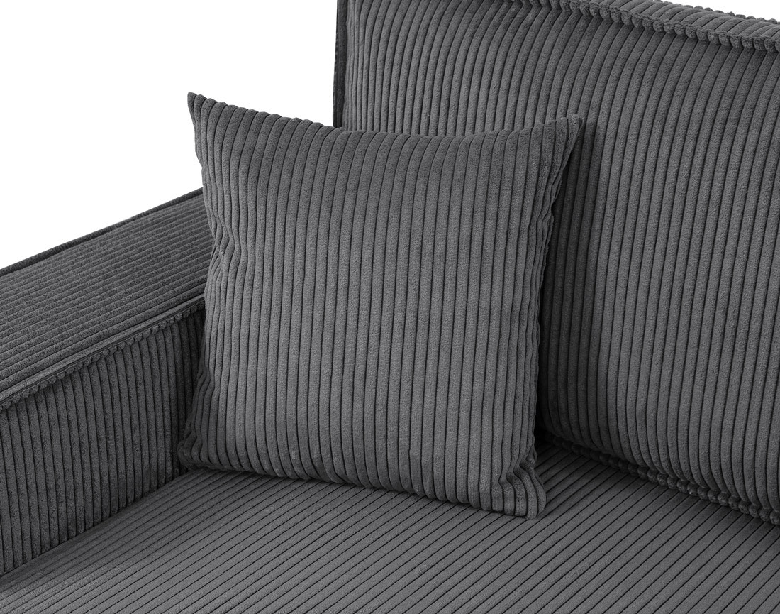 Canapé panoramique en U 7 places convertible avec coffre en velours côtelé Cezanne