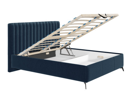 Lit coffre 180x200 cm sommier inclus en velours Mendoza