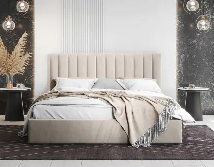 Lit coffre 180x200 cm sommier inclus en velours Rosario