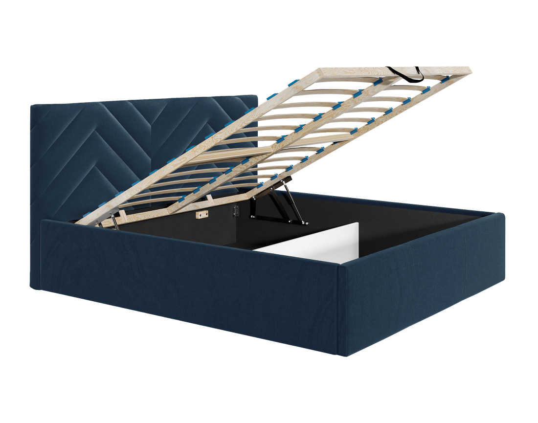 Lit coffre 180x200 cm sommier inclus en velours Santiago