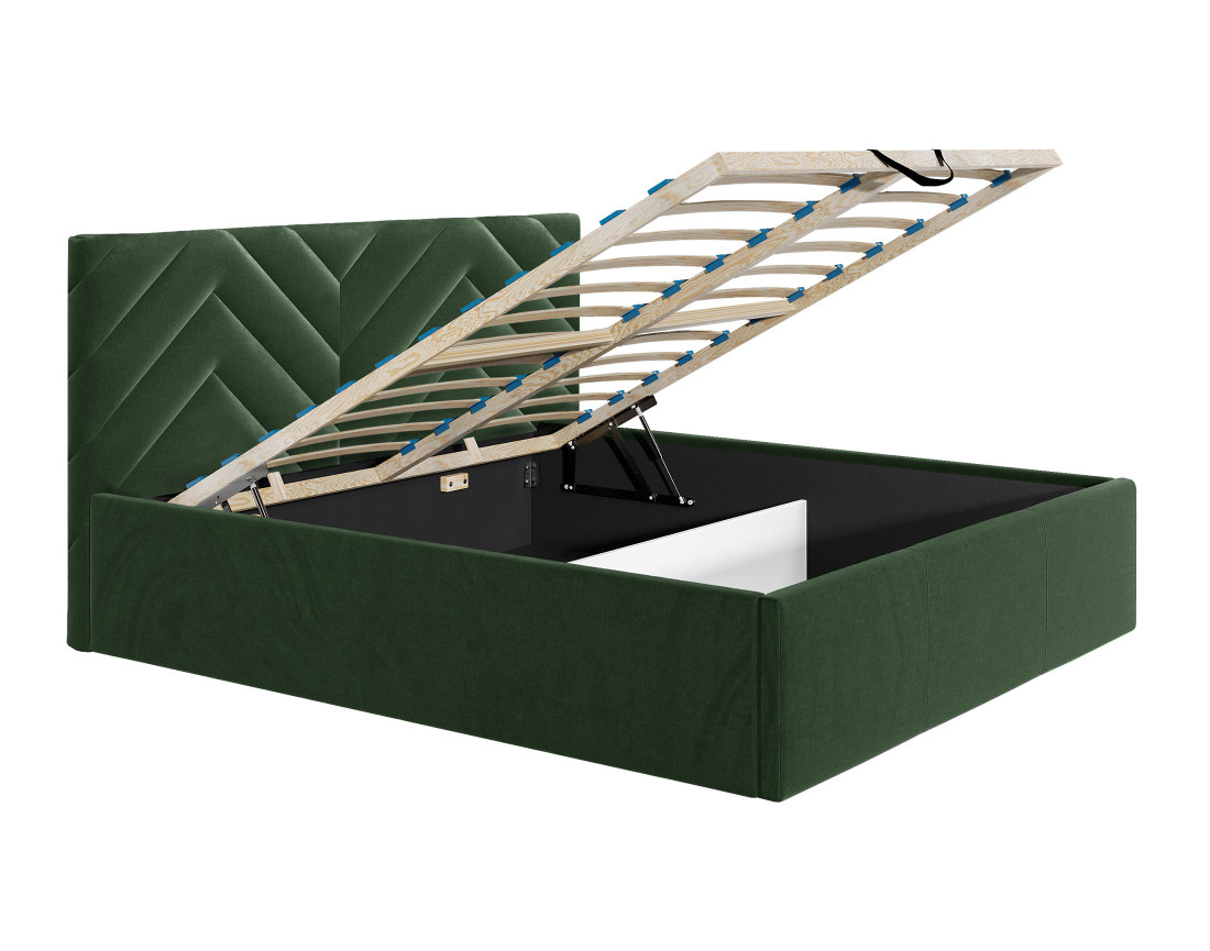 Lit coffre 180x200 cm sommier inclus en velours Santiago