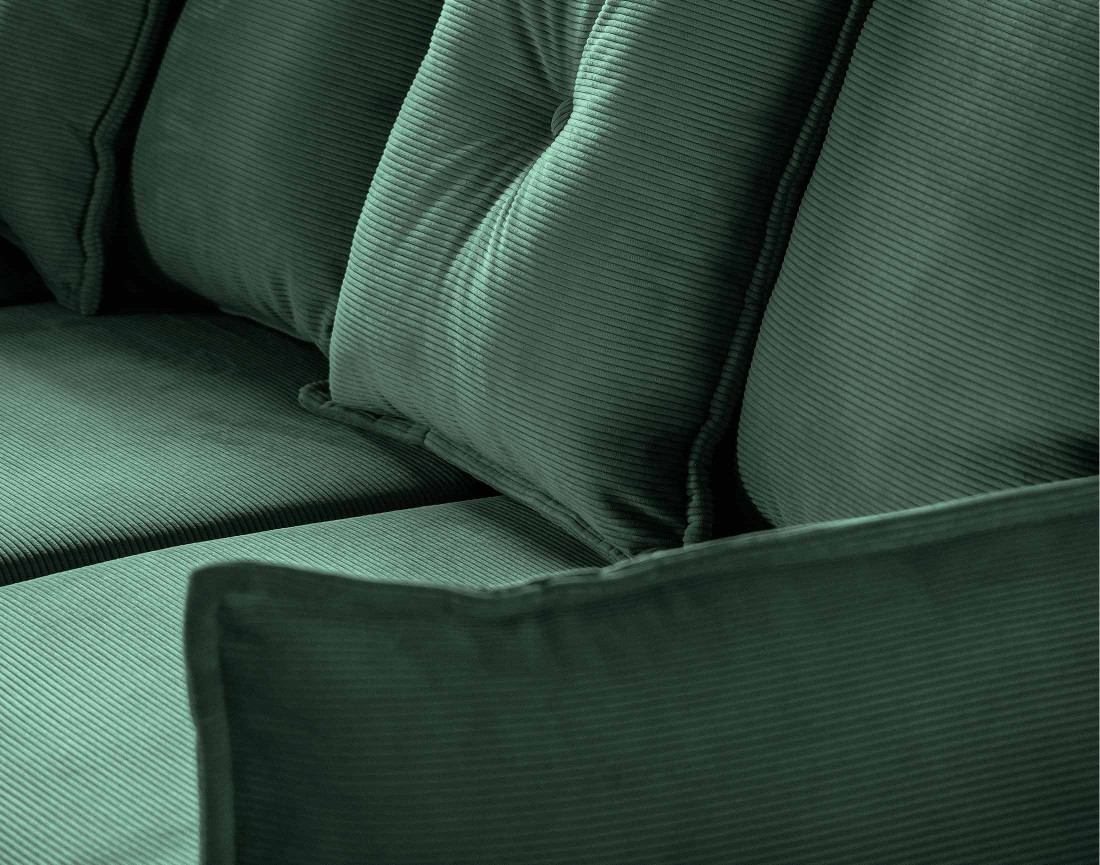 Canapé d'angle réversible 4 places convertible avec coffre en velours côtelé Lena