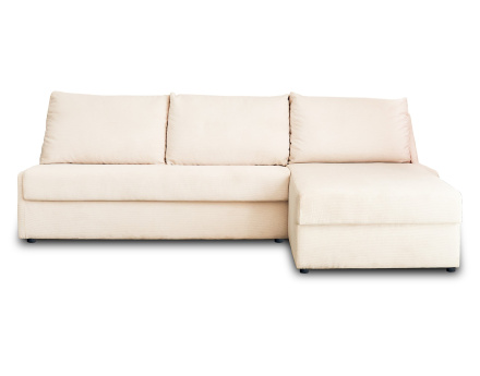 Canapé d'angle droit 4 places convertible couchage quotidien en velours côtelé Palmira