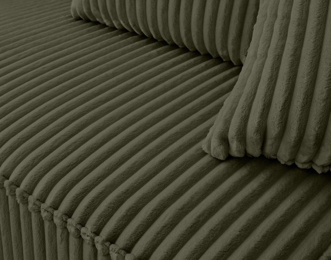 Module d'assise sans accoudoirs en velours côtelé grosses côtes Colombine