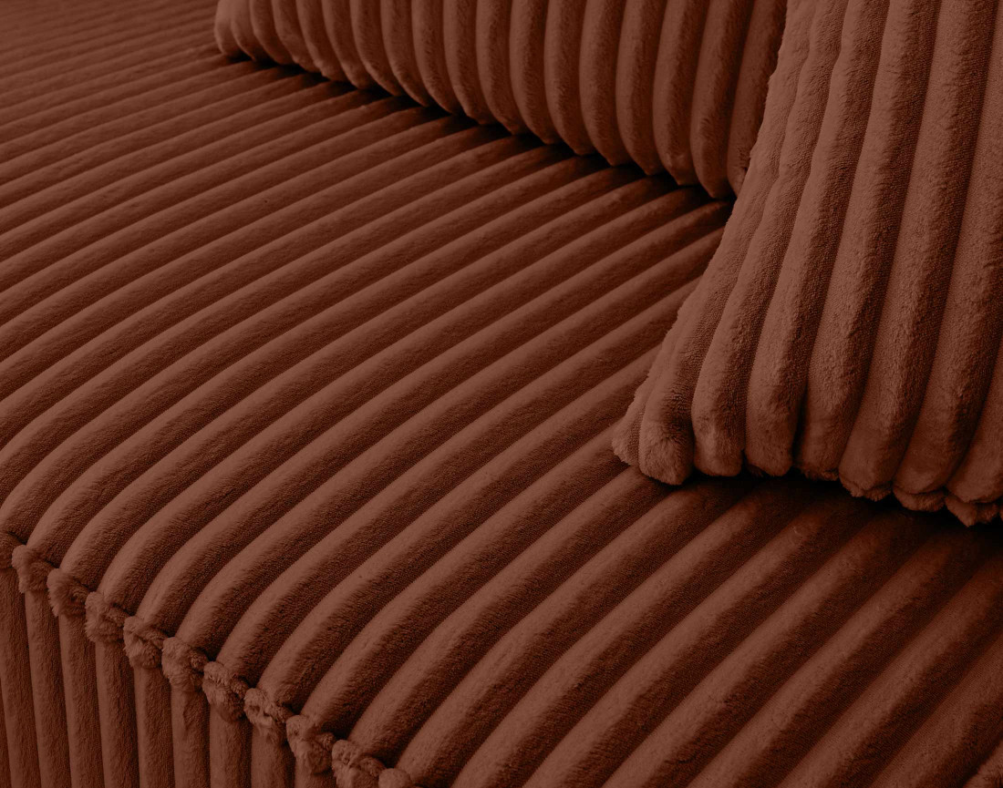 Module d'assise sans accoudoirs en velours côtelé grosses côtes Colombine