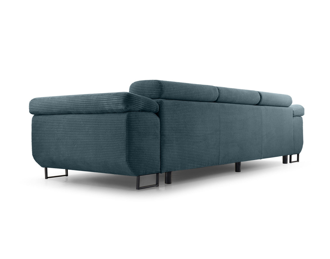 Canapé 3 places convertible avec têtières réglables en velours côtelé Pablo