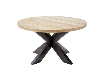 Table basse ronde bois et noir 80 cm Eldorado