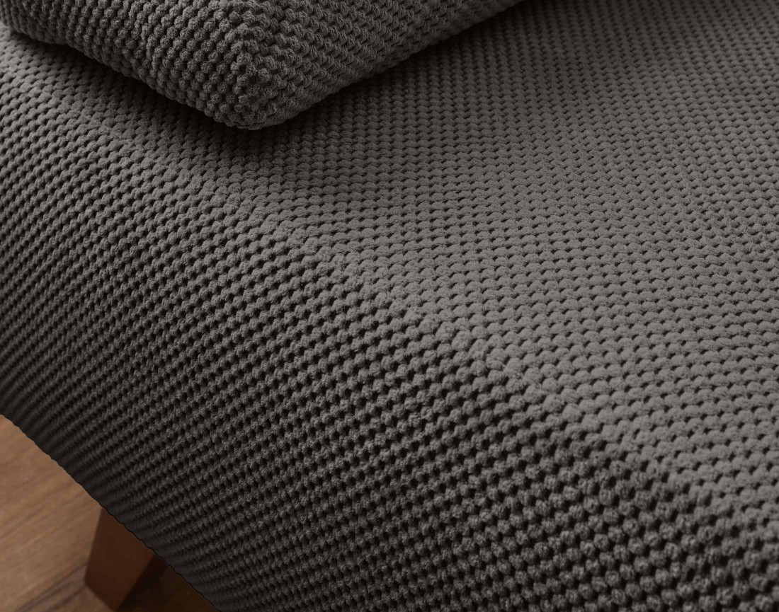 Canapé 3 places convertible avec coffre en velours texturé Cristal