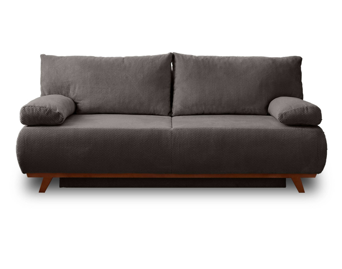 Canapé 3 places convertible avec coffre en velours texturé Cristal