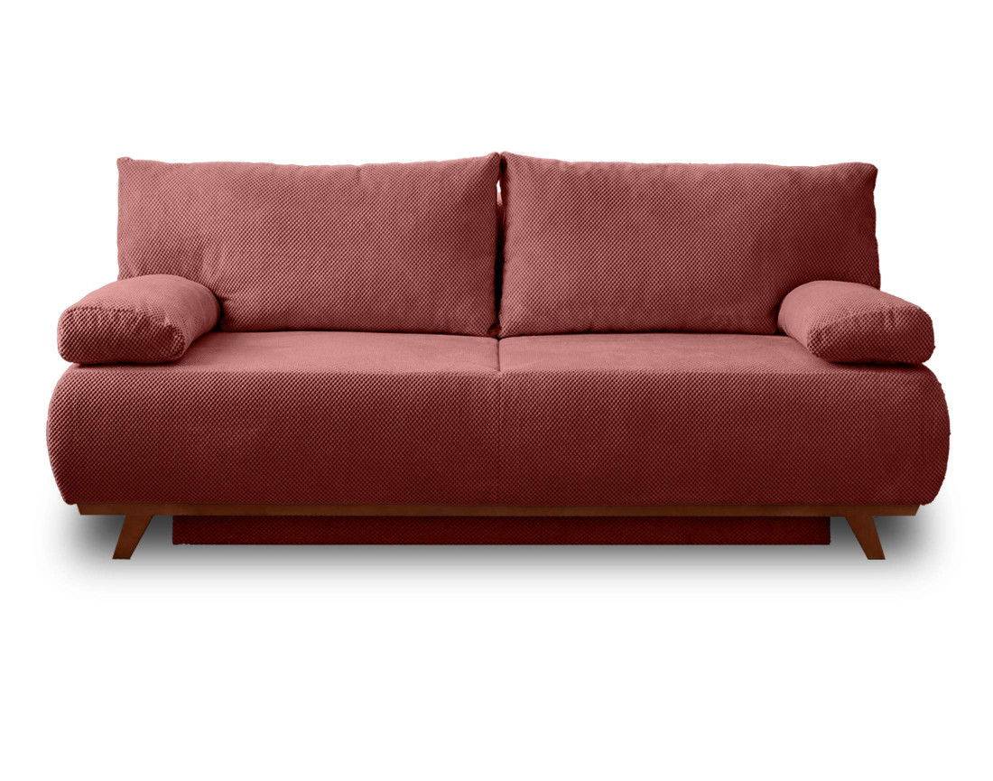 Canapé 3 places convertible avec coffre en velours texturé Cristal