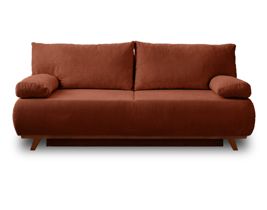 Canapé 3 places convertible avec coffre en velours texturé Cristal