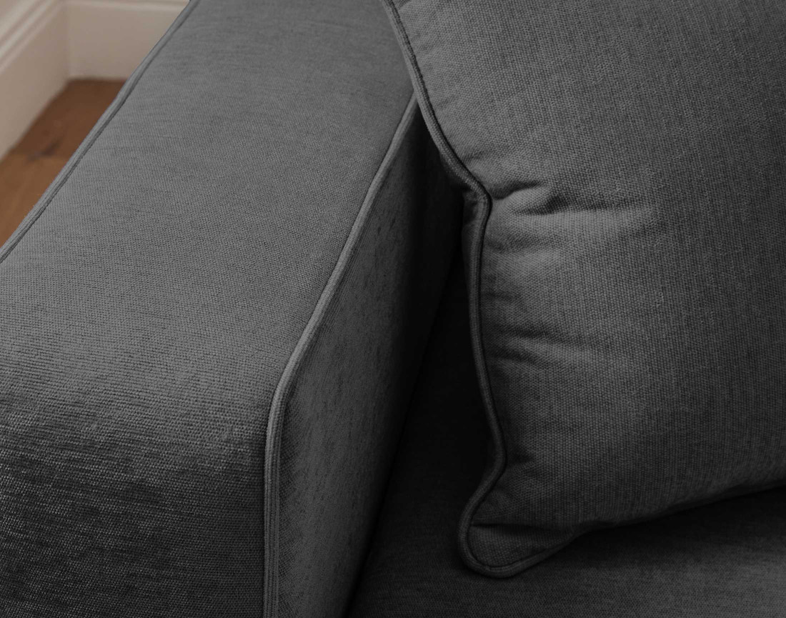 Canapé d'angle réversible 4 places convertible avec coffre en tissu Topaze