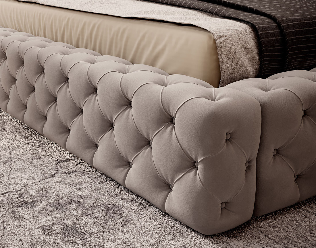 Lit coffre 160x200 cm sommier inclus en velours Christiana