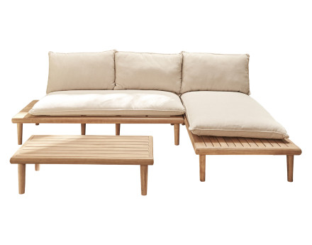 Salon bas de jardin 4 places + table en bois d'acacia FSC® 100% Papeete