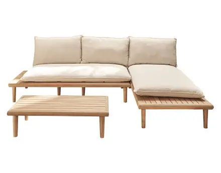 Salon bas de jardin 4 places + table en bois d'acacia FSC® 100% Papeete