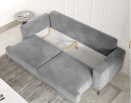 Canapé 3 places convertible avec coffre en velours Bucay