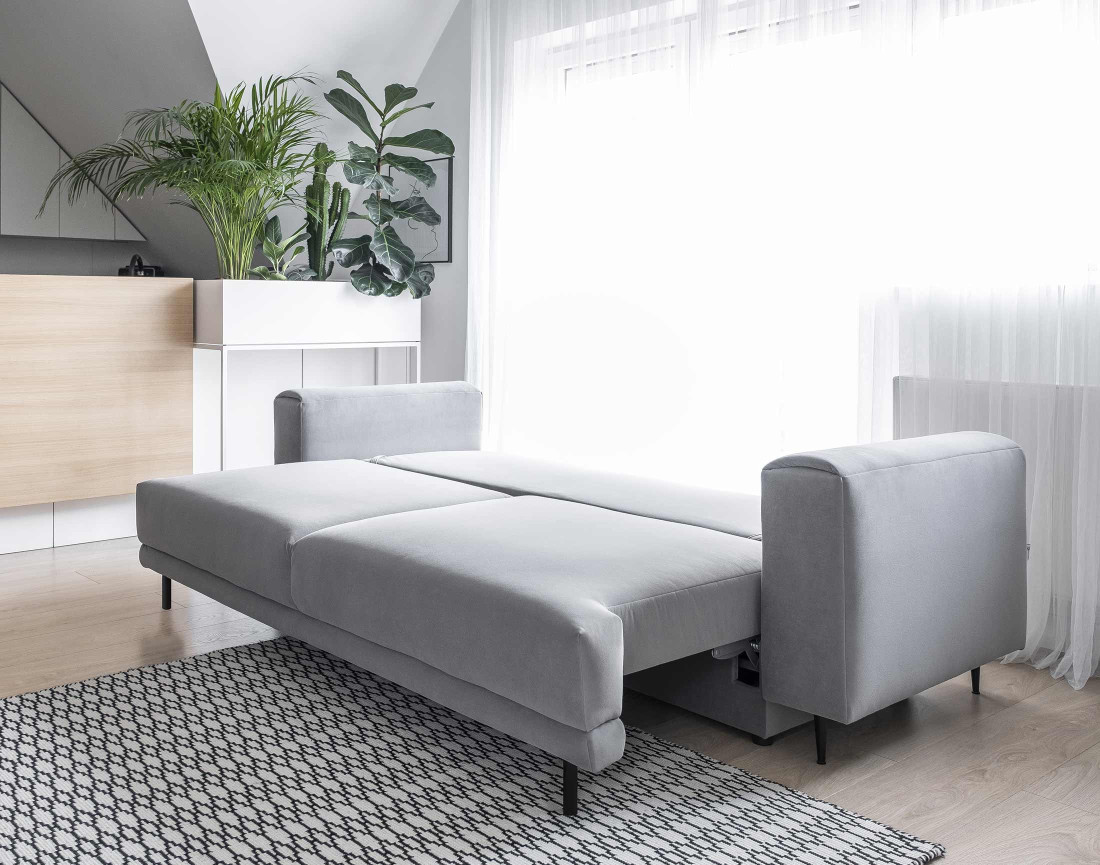 Canapé 3 places convertible avec coffre en velours Bucay