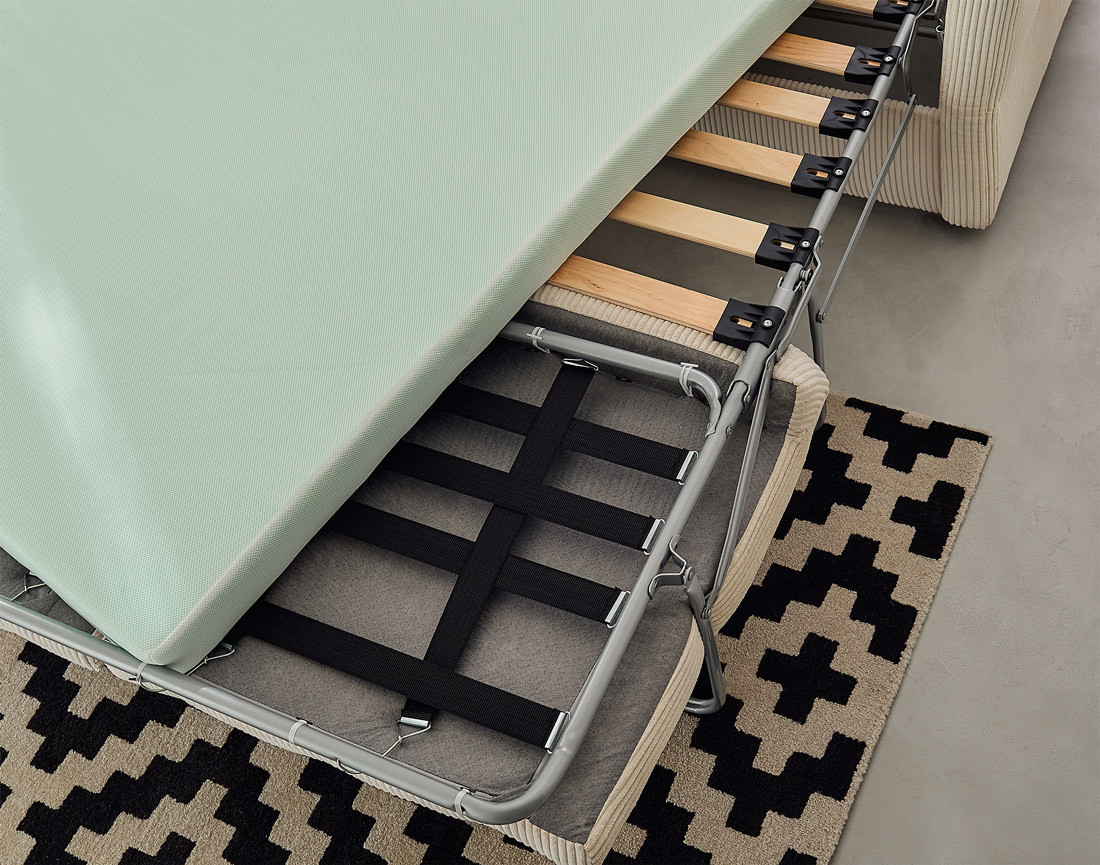 Canapé 2 places convertible express quotidien en velours côtelé Maho