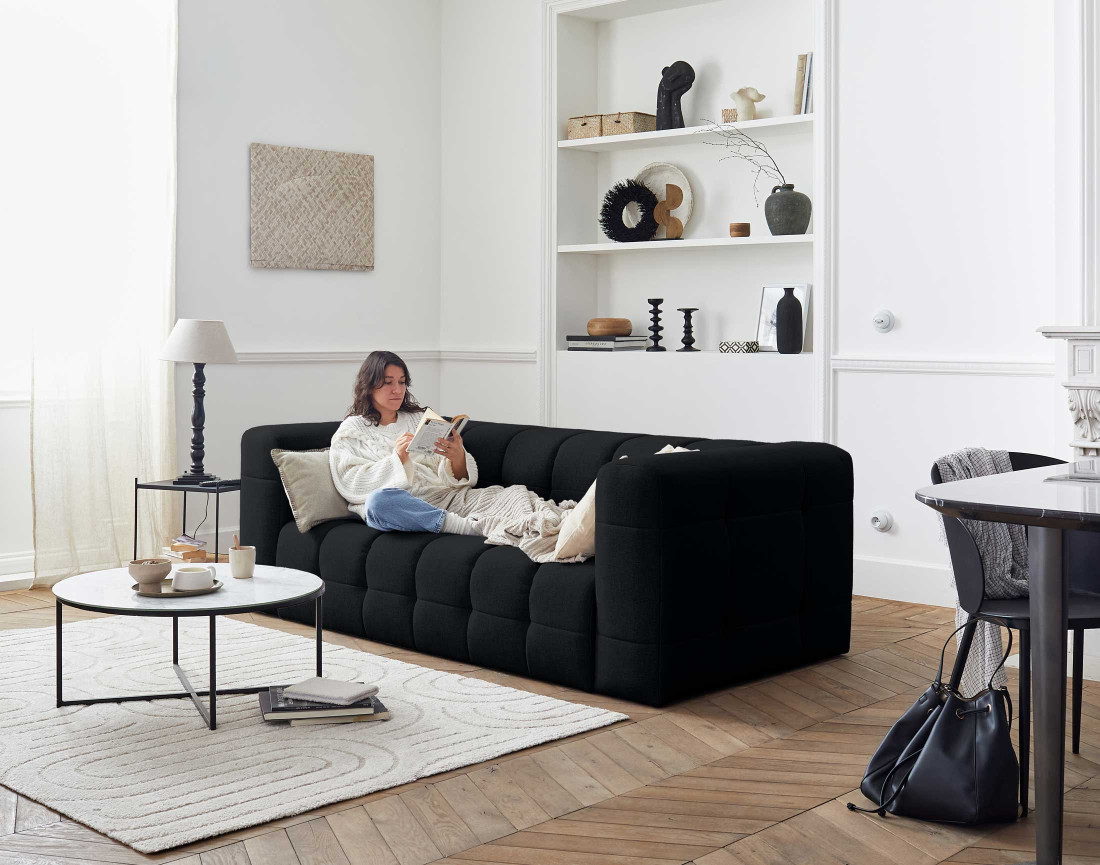 Canapé 3 places en tissu Suzano