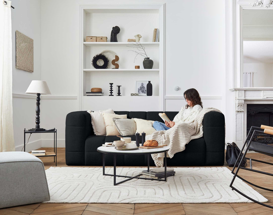 Canapé 3 places en tissu Suzano