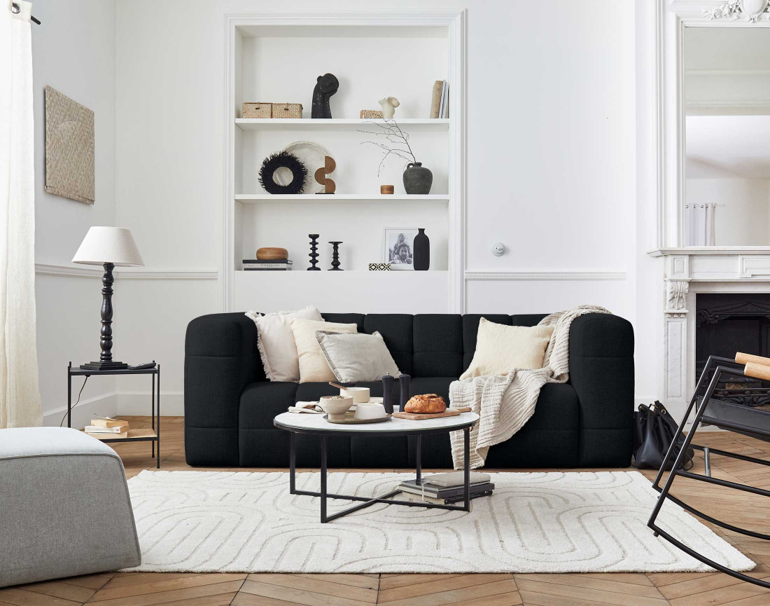 Canapé 3 places en tissu Suzano