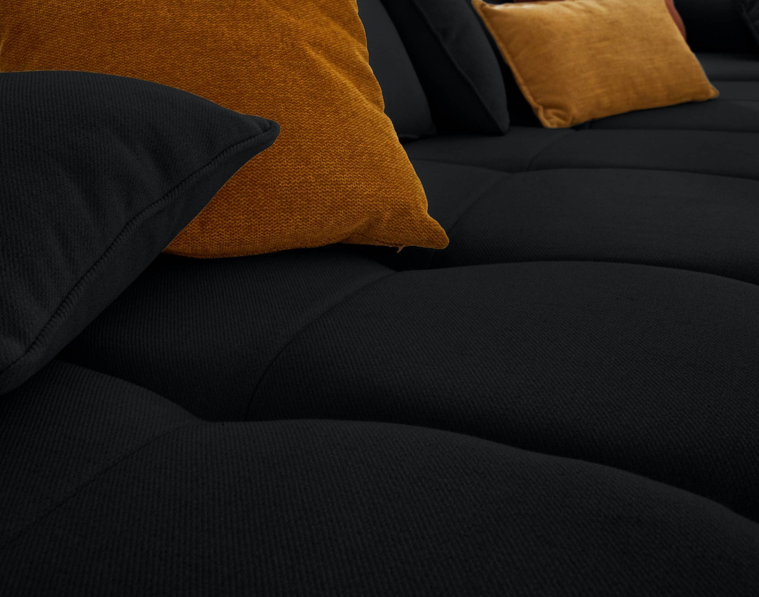 Canapé modulable d'angle droit 4 places en tissu Caracas