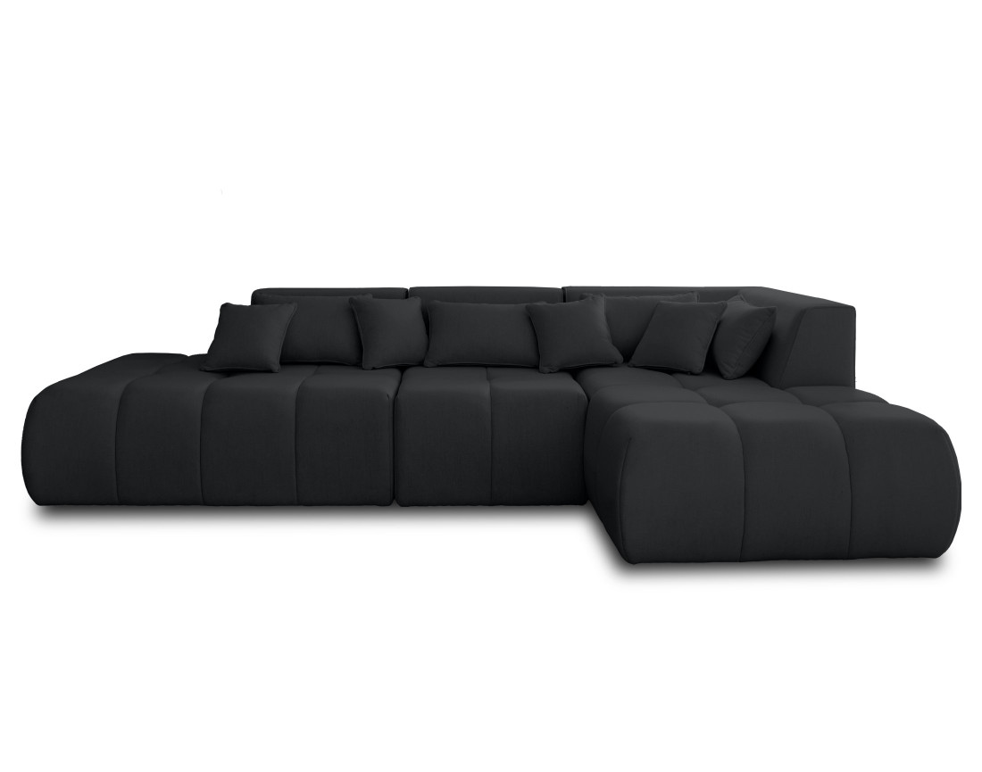Canapé modulable d'angle droit 5 places en tissu Caracas