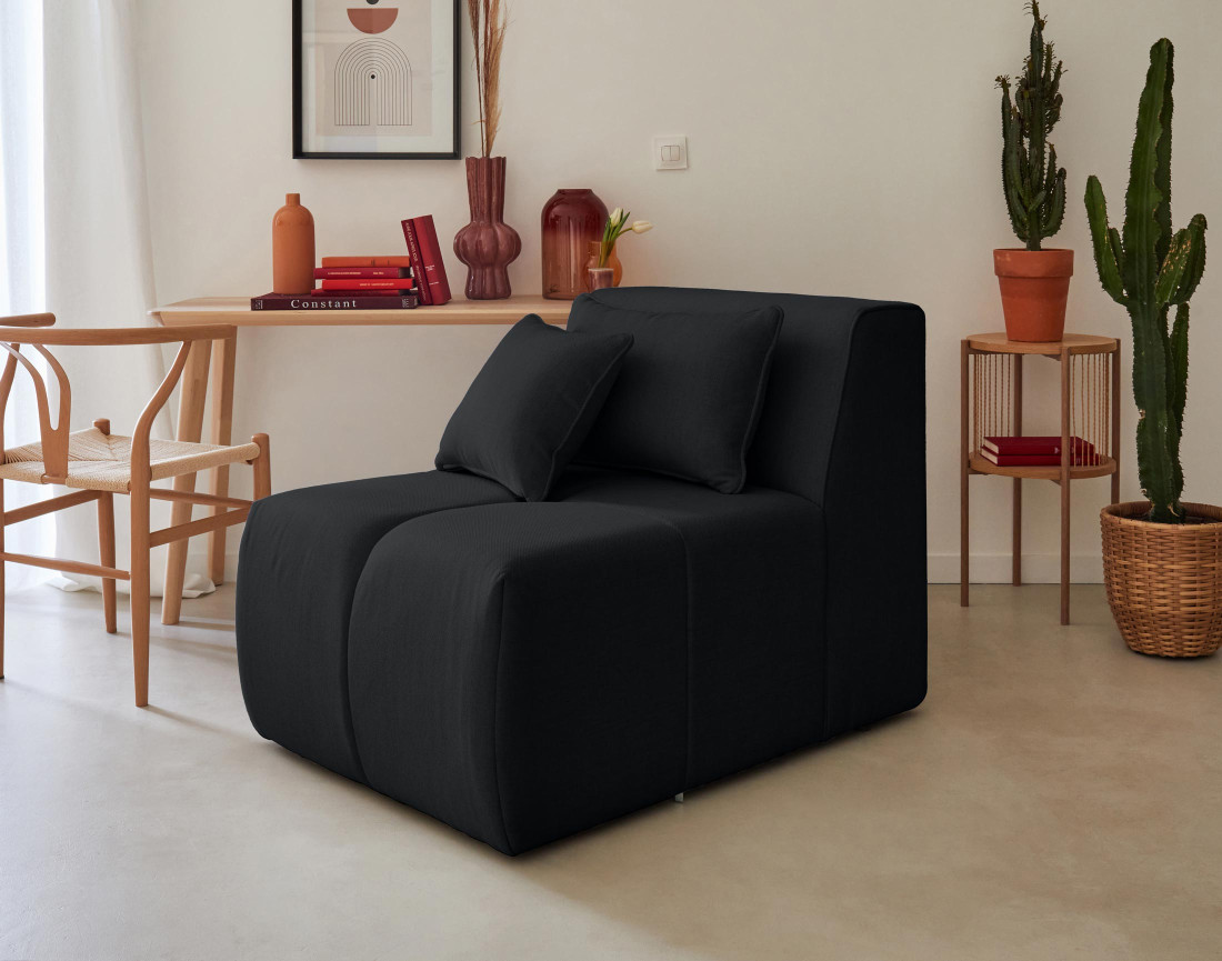 Module d'assise sans accoudoirs en tissu Caracas