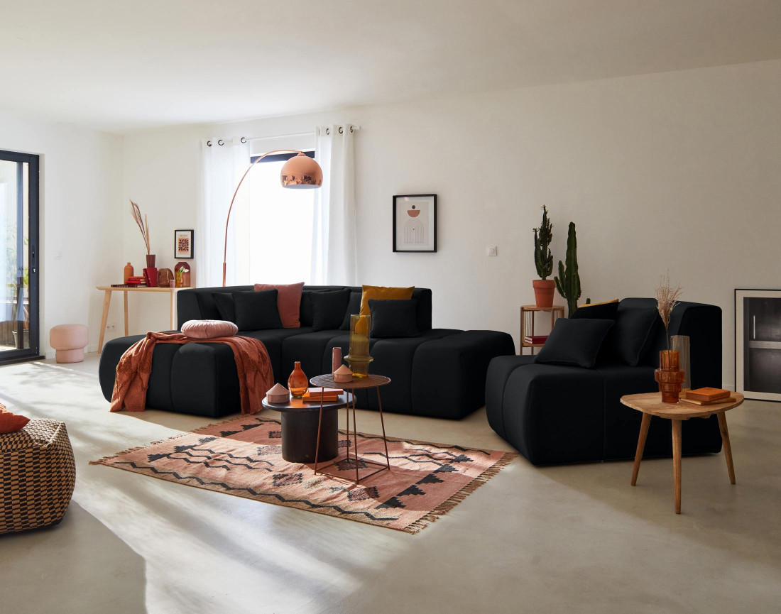 Module d'assise sans accoudoirs en tissu Caracas