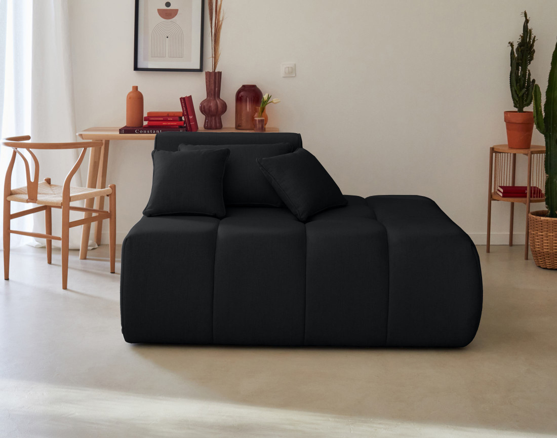 Module d'assise droit en tissu Caracas