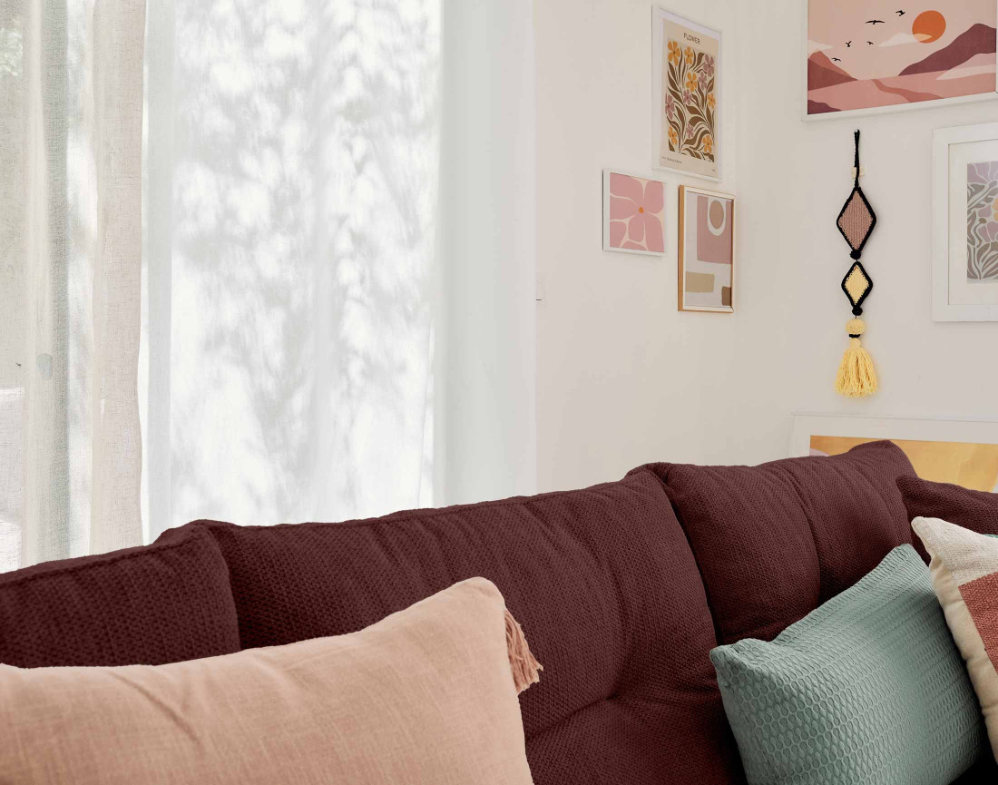 Canapé d'angle réversible 4 places convertible avec coffre en tissu texturé Astoria