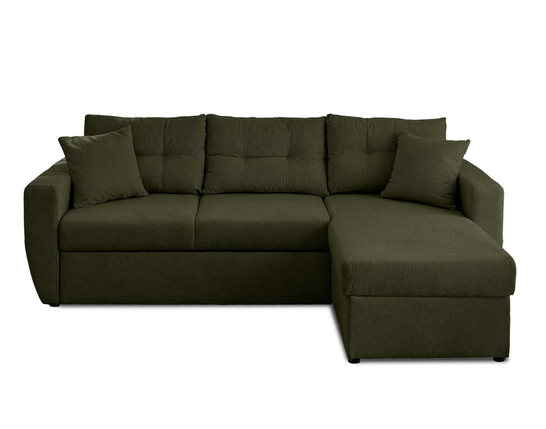 Canapé d'angle réversible 4 places convertible avec coffre en tissu texturé Astoria