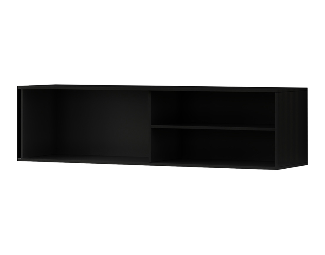 Meuble TV suspendu bois et noir 150 cm Savanna