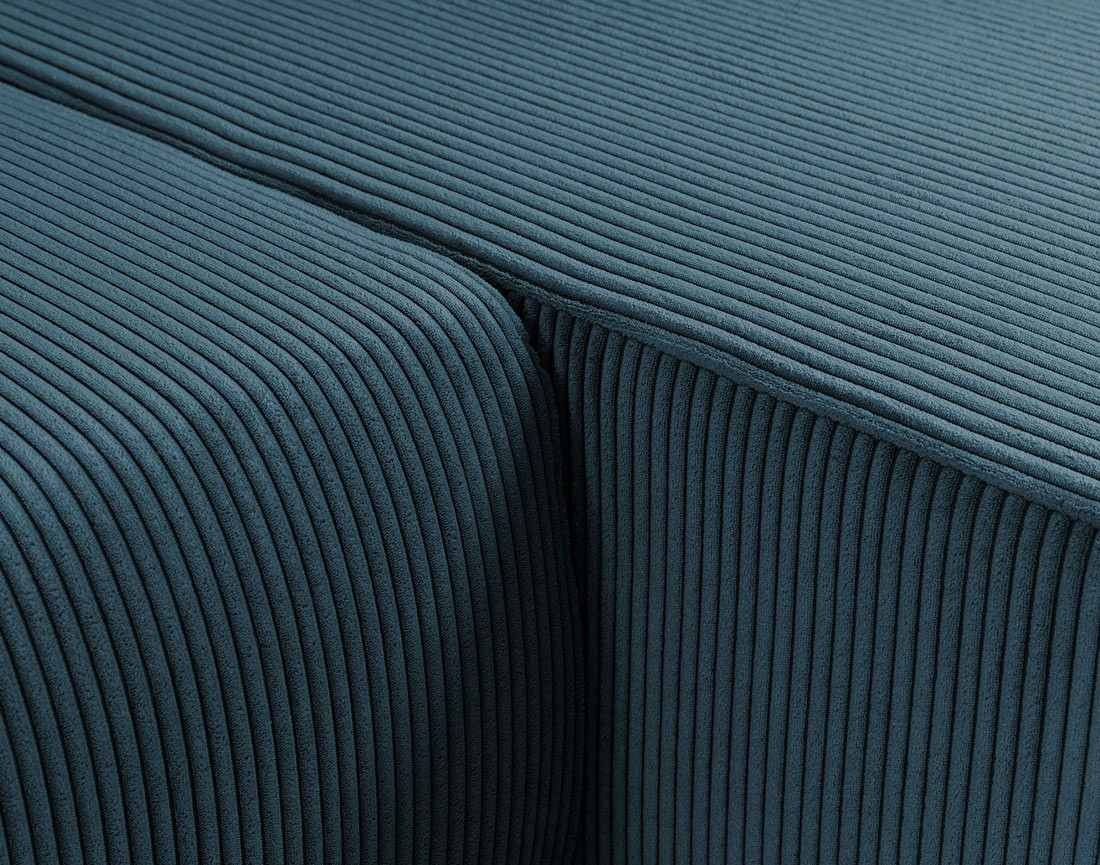 Canapé d'angle réversible 4 places convertible avec coffre en velours côtelé Artemisa