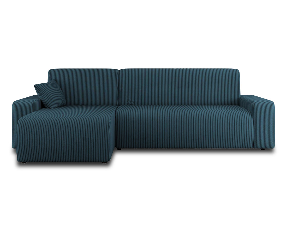 Canapé d'angle réversible 4 places convertible avec coffre en velours côtelé Artemisa