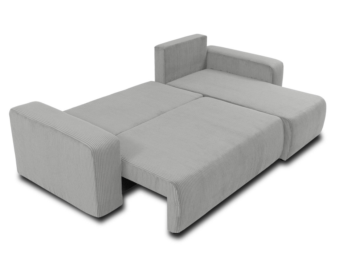 Canapé d'angle réversible 4 places convertible avec coffre en velours côtelé Artemisa