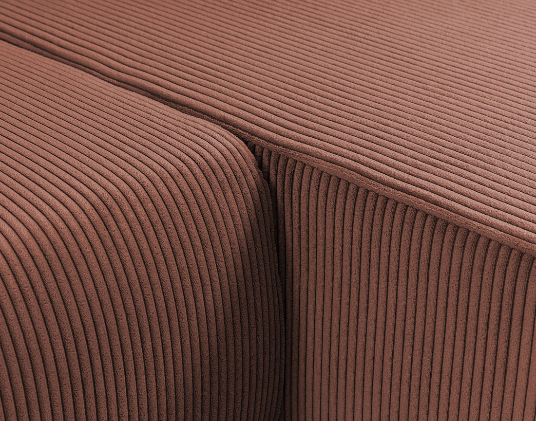 Canapé d'angle réversible 4 places convertible avec coffre en velours côtelé Artemisa