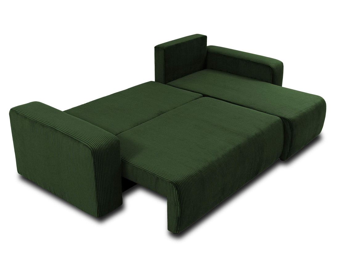 Canapé d'angle réversible 4 places convertible avec coffre en velours côtelé Artemisa