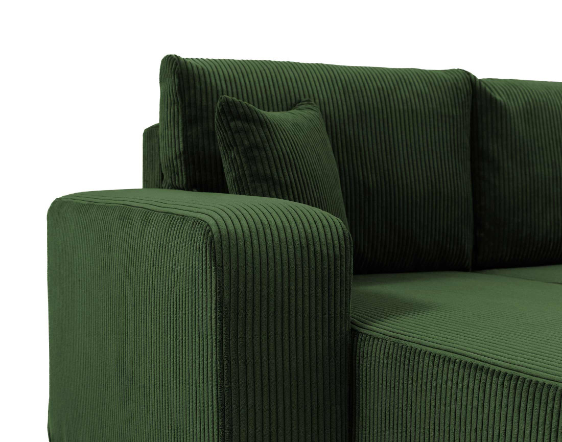 Canapé d'angle réversible 4 places convertible avec coffre en velours côtelé Artemisa