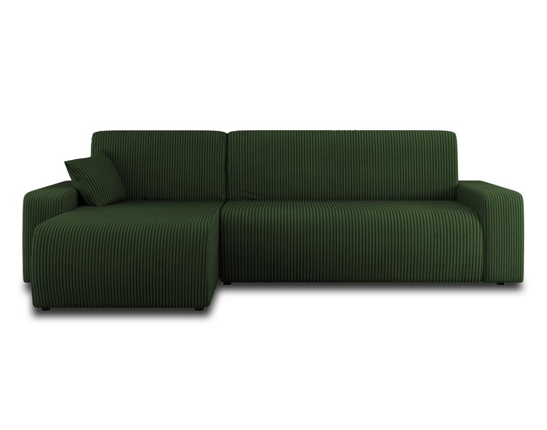 Canapé d'angle réversible 4 places convertible avec coffre en velours côtelé Artemisa