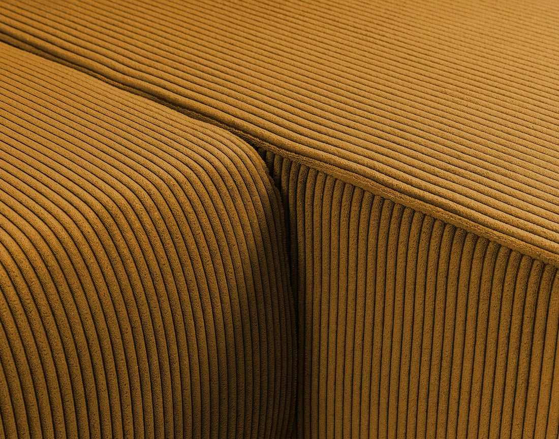 Canapé panoramique en U 7 places convertible avec coffre en velours côtelé Artemisa